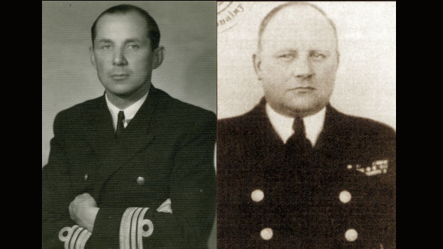 Z lewej Komandor porucznik Zbigniew Przybyszewski, z prawej Komandor Stanisław Mieszkowski. Źródło zdjęć: Wikipedia