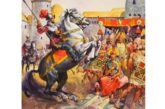 Bitwa pod Cajamarca. Obraz przedstawiający hiszpańskiego żołnierza na koniu