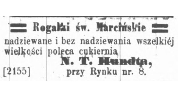 Pierwsze użycie określenia rogali św. Marcińskich w 1860 roku w Dzienniku Poznańskim